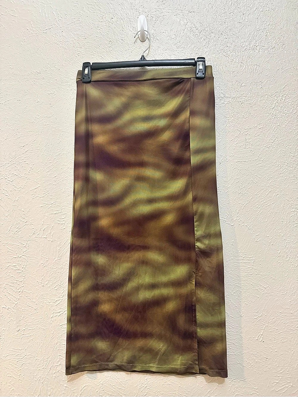 Fashion Nova Hallucinating You Abstract Maxi Skirt Green & Brown XL